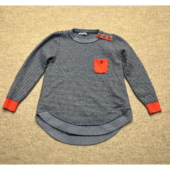 Zaket & Plover Tops - Zaket & Plover Merino Wool Blend Crewneck Blue Striped Sweater Size XS